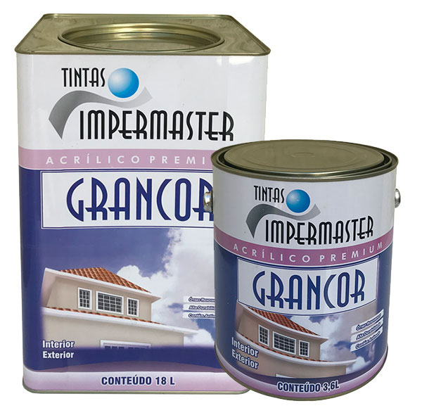 tinta acrílica fosca e semibrilho grancor+ impermaster tintas